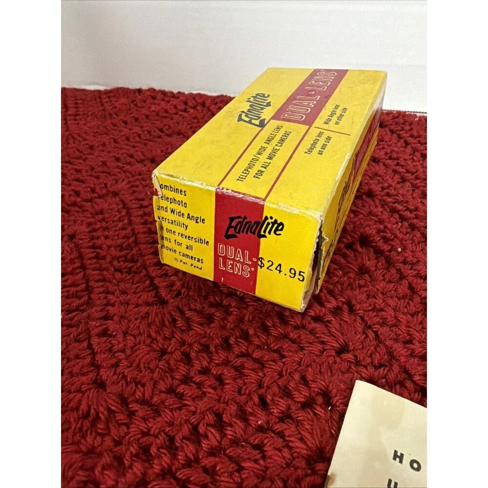Vintage EDNALITE DUAL-LENS Telephoto/Wide Angle Lens For All Movie Cameras w/Box